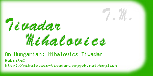 tivadar mihalovics business card